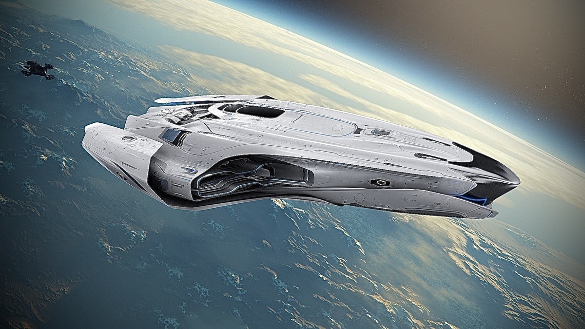 Космический корабль в открытом космосе