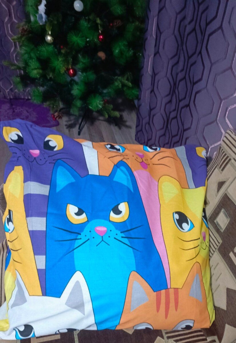 Синий кот такой серьезный,прям ,как наш папа 😂