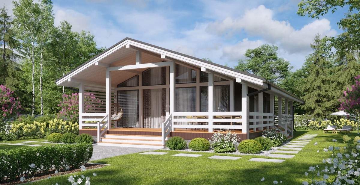 Проект каркасного дома Бавария 8х12