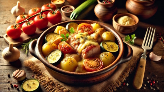    Готовим в горшочках: свинина с овощами под сырной корочкой Виктория Шварц