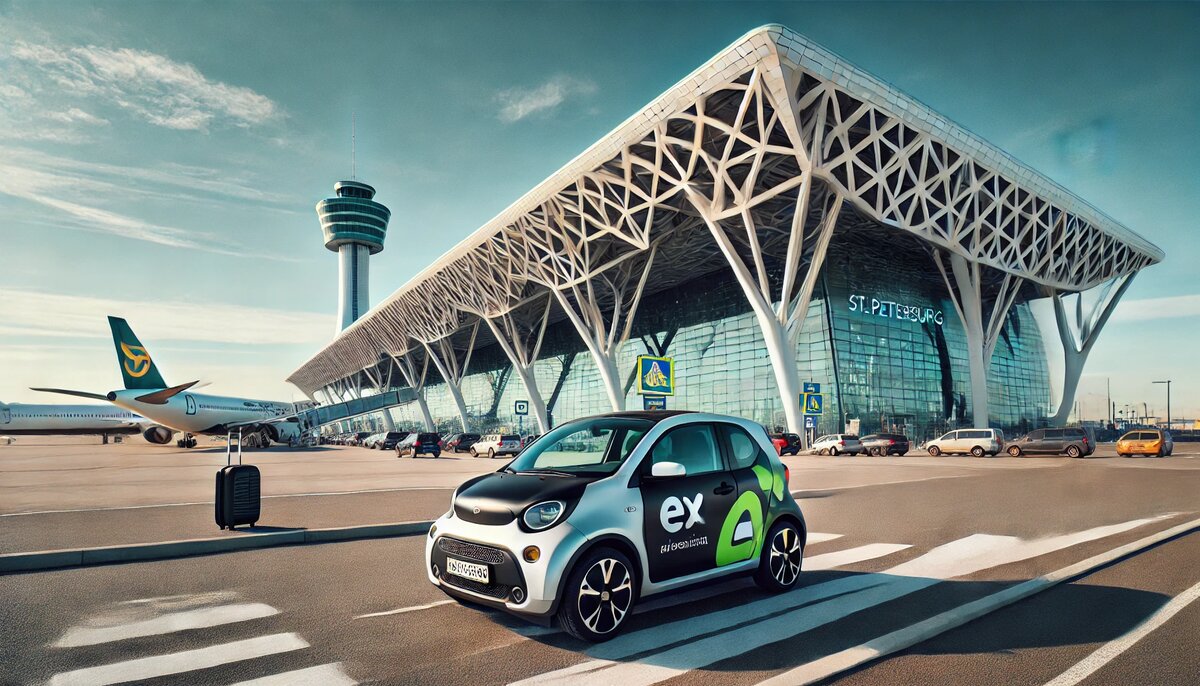 ИИ нарисовало для нас изображение аэропрта и автомобиля