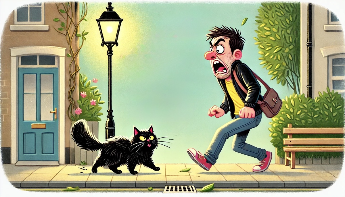 Чёрная кошка перешла дорогу — плюнь через левое плечо