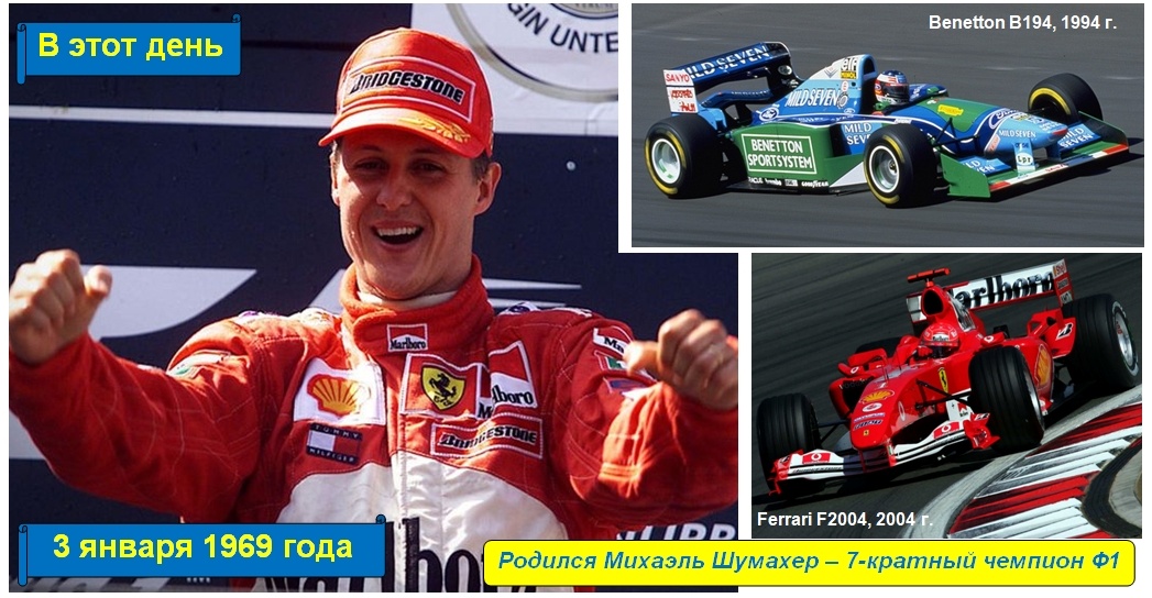 3 января 1969 года – родился Михаэль Шумахер