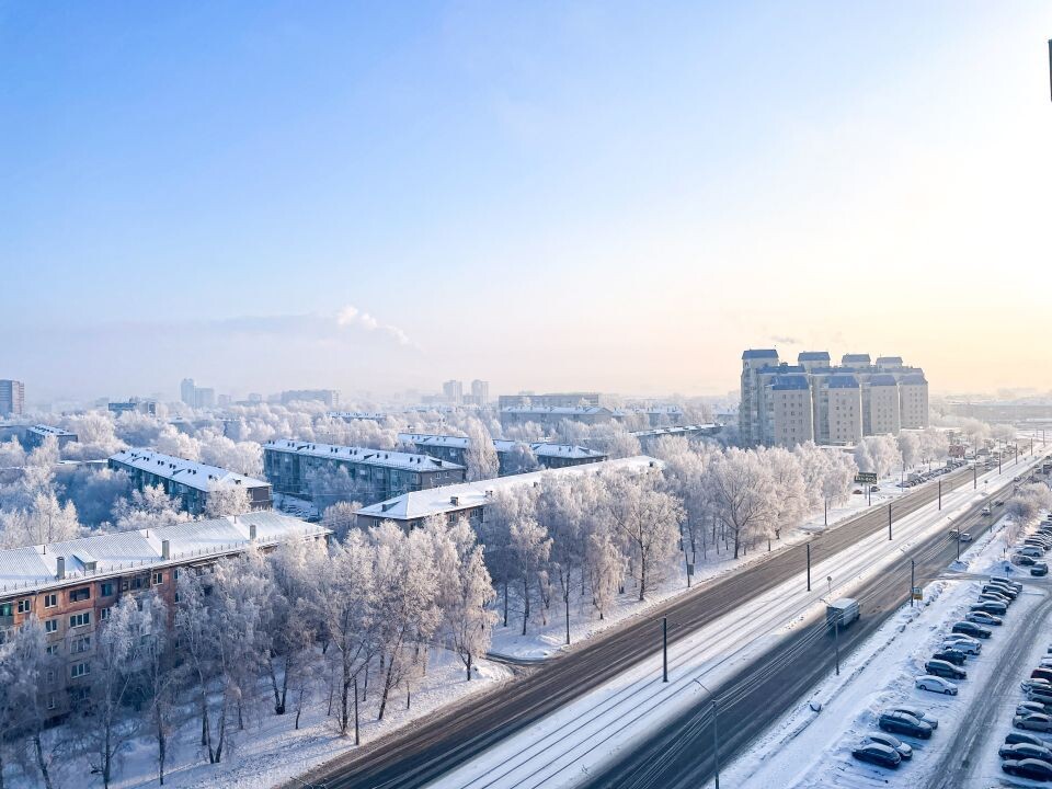    Зима в Барнауле, изморозь на деревьях. Источник: Виталий Барабаш