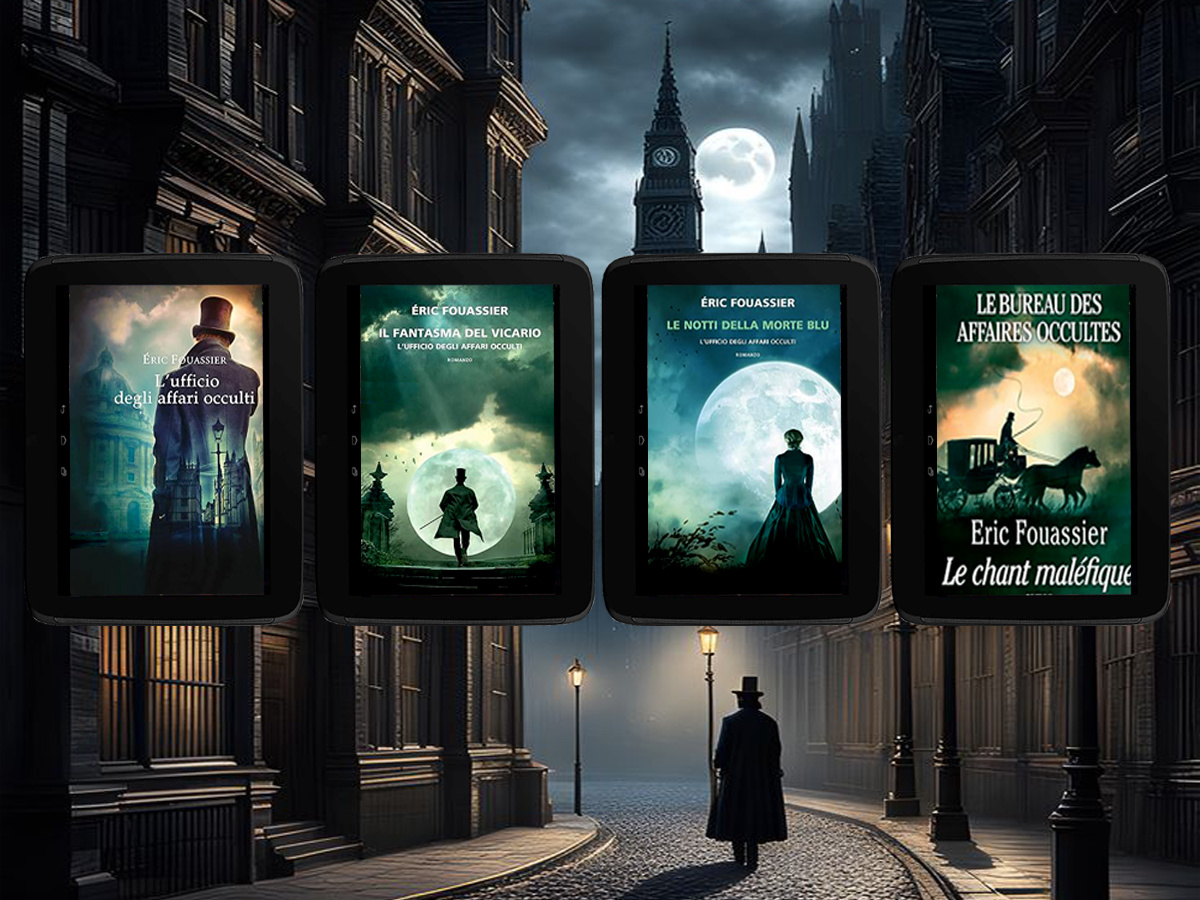 Цикл книг французского писателя Эрика Фуасье «Бюро тёмных дел» (фр. «Le Bureau des affaires occultes»): книга №1 «Бюро тёмных дел» (фр. «Le Bureau des affaires occultes», 2021), книга №2 «Призрак Викария» (фр. «Le Fantome du Vicaire», 2022), книга №3 «Синие ночи смерти» (фр. «Les Nuits de la peur bleue», 2023), книга №4 «Злая песнь» (фр. «Le chant malefique», 2024); жанры — исторический детектив, криминальный детектив, политический детектив, полицейский детектив, психологический детектив, исторический триллер, психологический триллер; страна — Франция. Возрастное ограничение — с 18 лет.