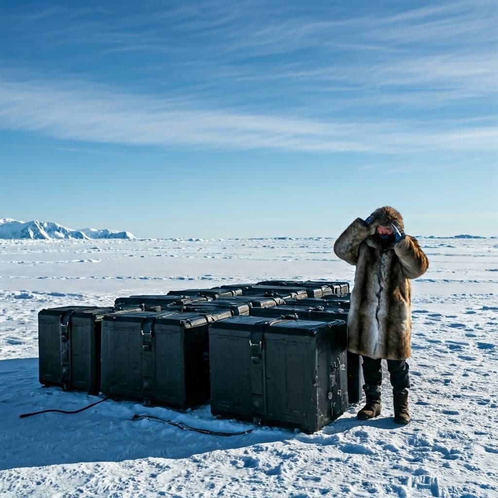 Несуществующий учёный готовится изучать чёрные саркофаги и прятать их в ящики. Иллюстрация от нейросети