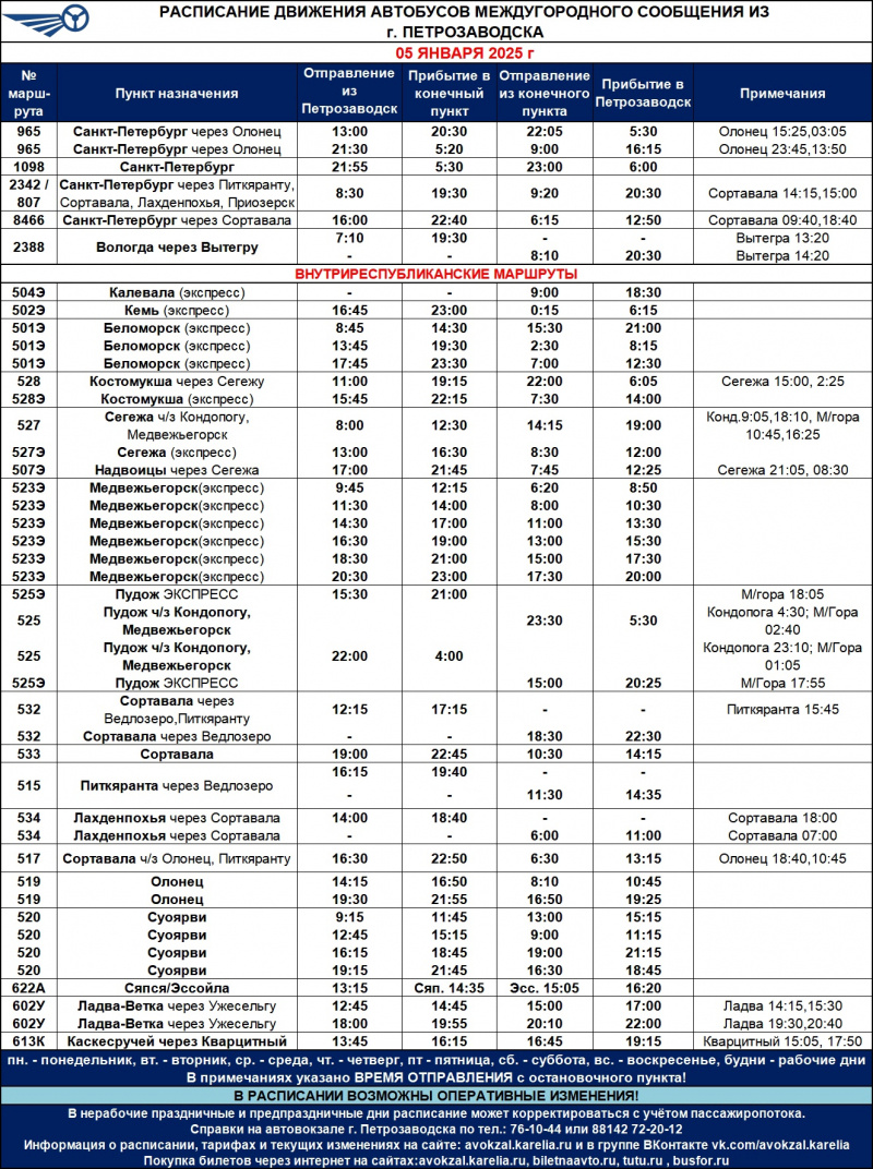    Расписание автобусов Петрозаводска изменится 5 январяЛюдмила Корвякова