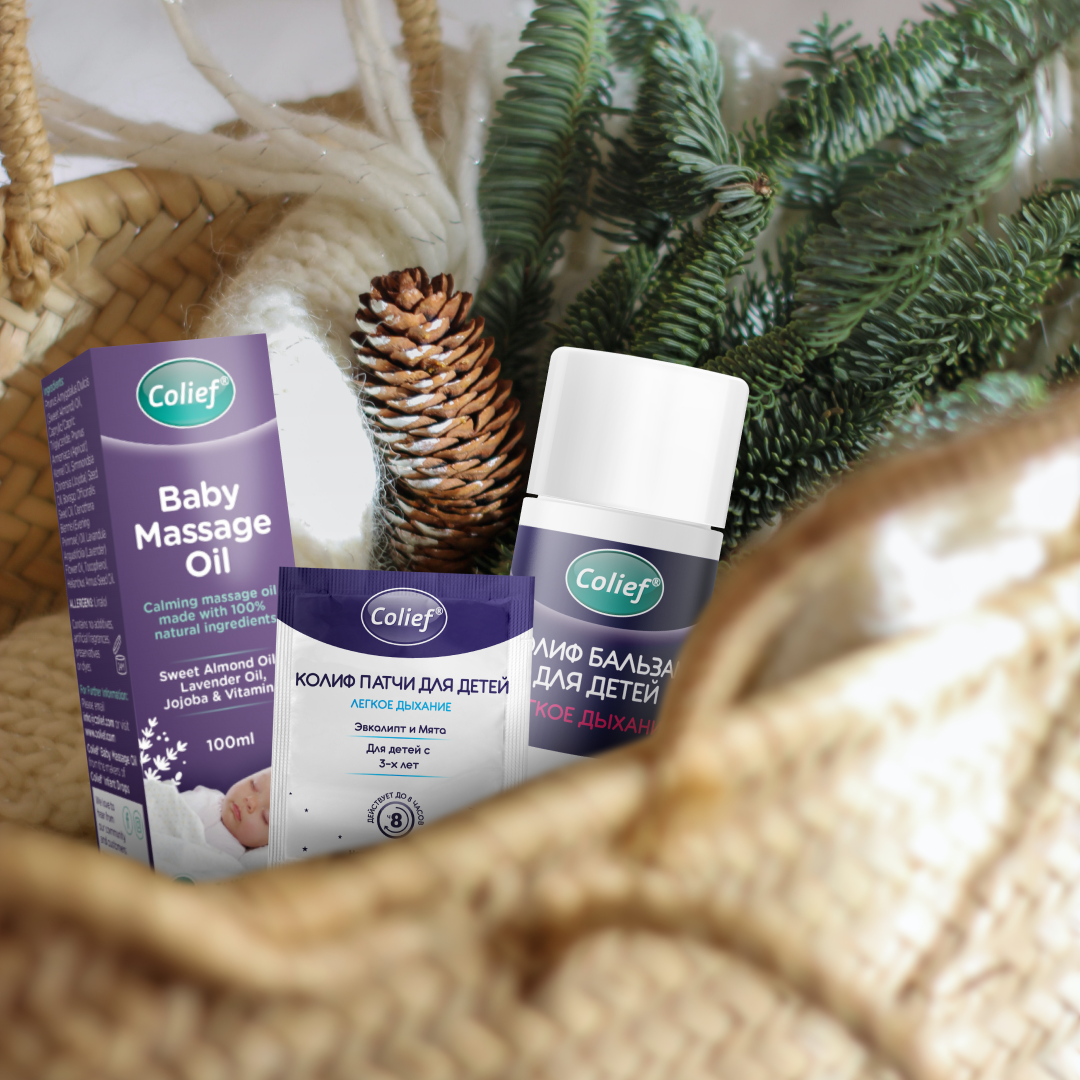 Слева - массажное масло Colief. По центру- патчи при насморке. Справа - стик-бальзам для облегчения дыхания.