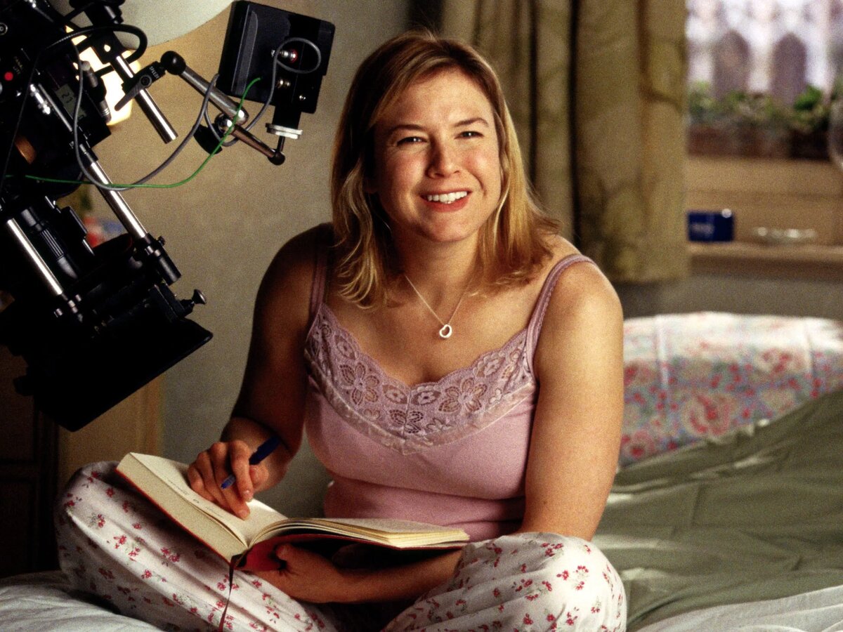 Кадр во время съемок кинофильма "Дневник Бриджит Джонс"