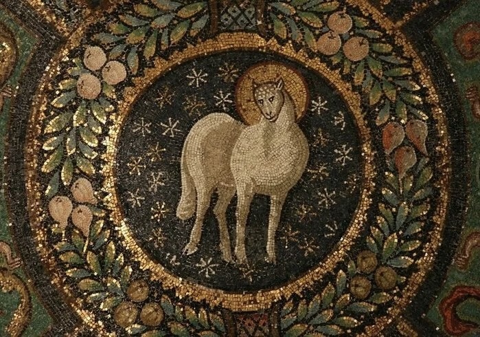 Свод купола базилики св. Виталия (Basilica di San Vitale). Мозаика. VI век, Равенна, Италия.