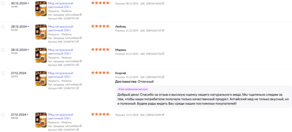 Пример вывода товара на первую страницу поиска при помощи отзывов