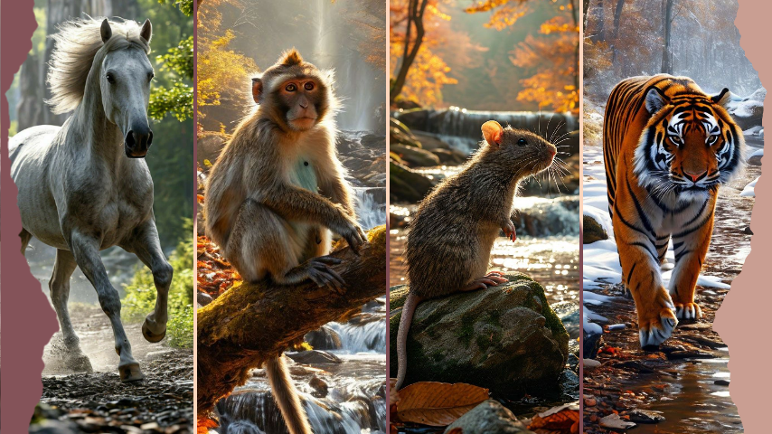 Благородные помощники года - это четыре энергии, соответствующие четырем знакам - Лошади, Обезьяне, Крысе и Тигру - представленные Горами на уровне фэн-шуй. 