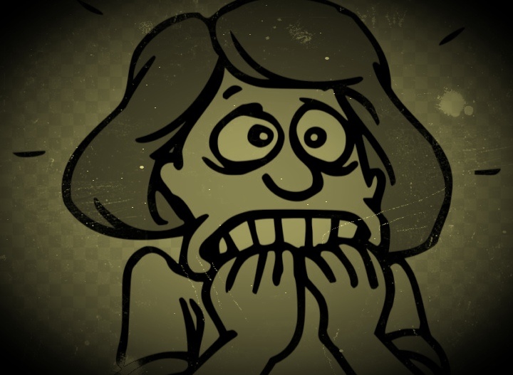 Вот такое примерно выражение лица было у моей сестры, когда я увидела её в прихожей возле входной двери.