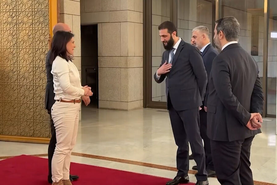 Министр иностранных дел Германии на встрече в Дамаске. Иллюстрация из открытых источников в сети интернет.