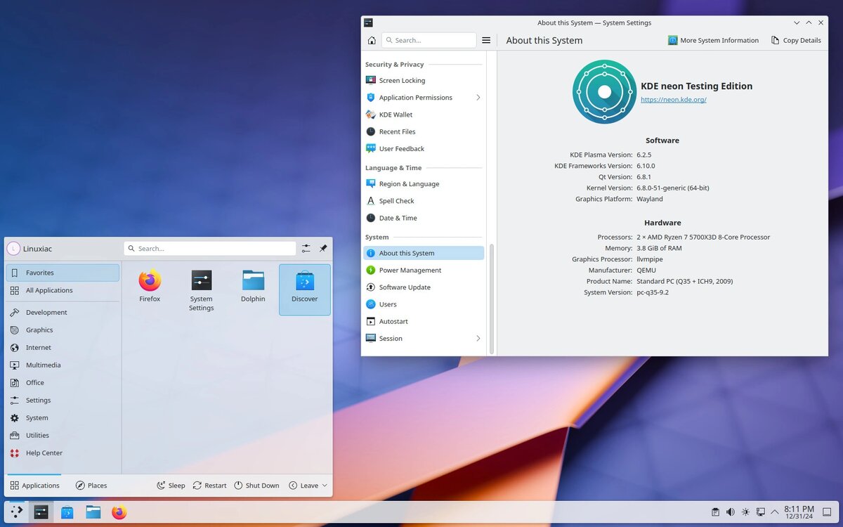 Выпущена KDE Plasma 6.2.5