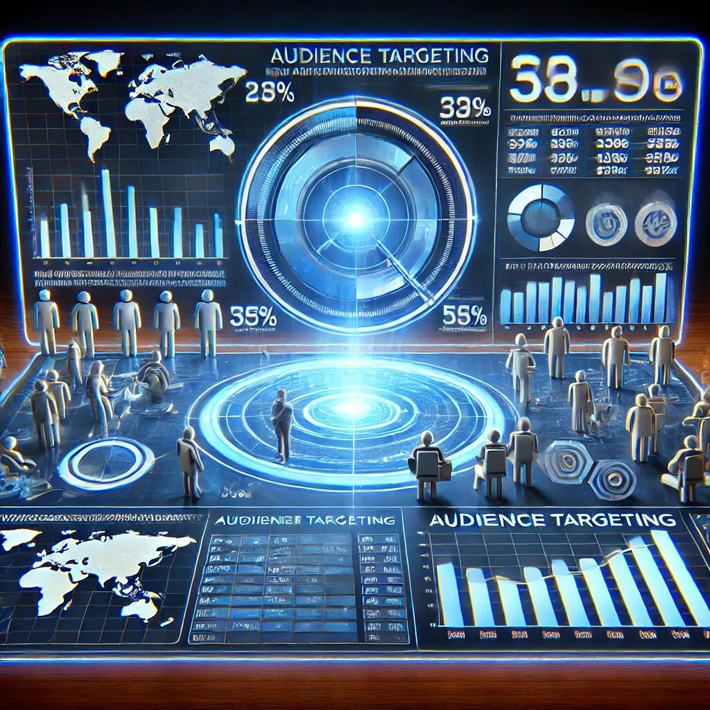 Рекламный дашборд с аналитикой аудитории и настройкой таргетинга.
