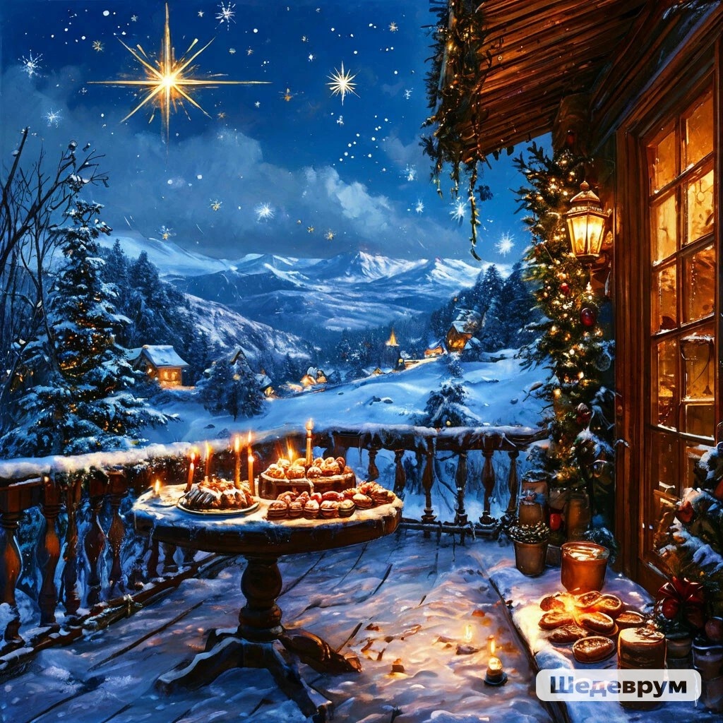 В святой вечер Рождественский сочельник.