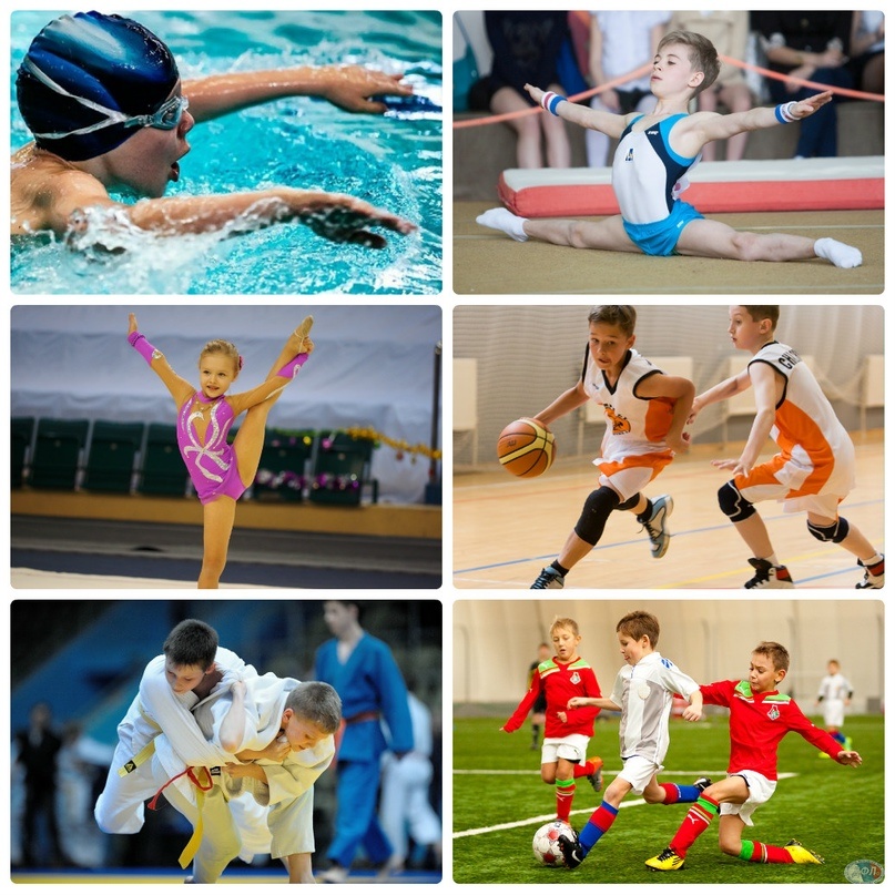 Фотоколлаж о многообразии различных форм спортивной деятельности