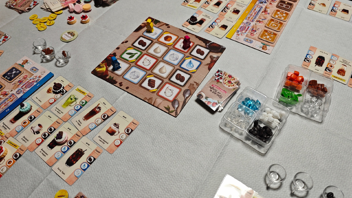 настольная игра, время кофе, сбор сетов, карты, дополнение сладкий перерыв