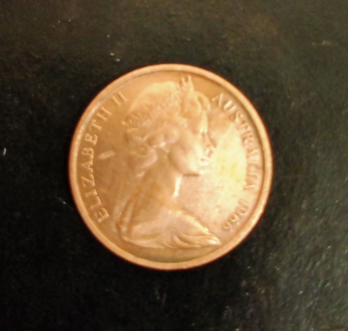 Аверс монеты 1 цент 1966г Австралия.