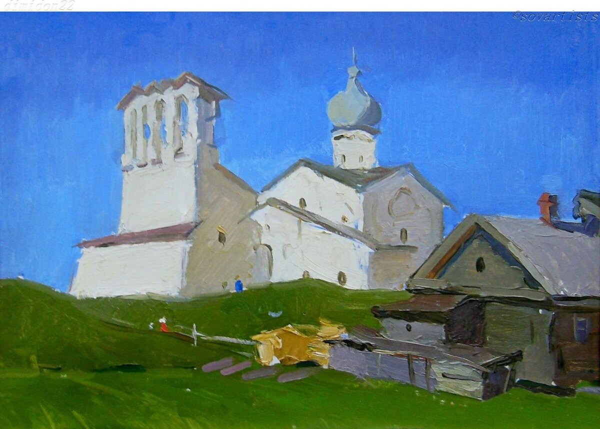 Сергей Осипов. «Псков. Церковь». 1957