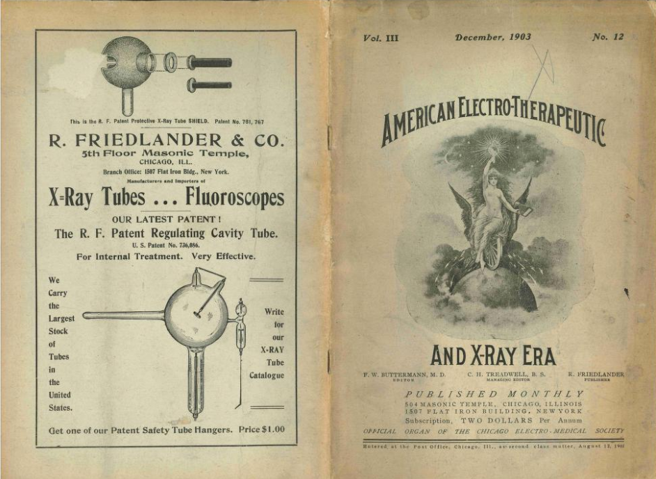 American Electro Therapeutic And X Ray Era December 1903