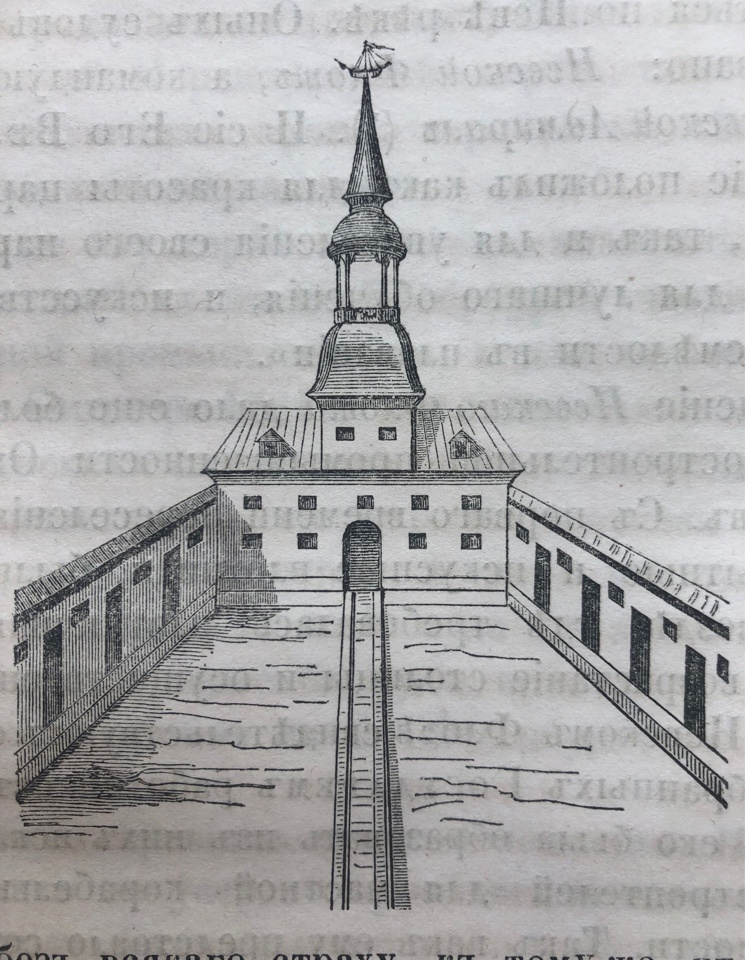 Иллюстрация из книги Бориса Мансурова «Охтенские адмиралтейские селения». 1856