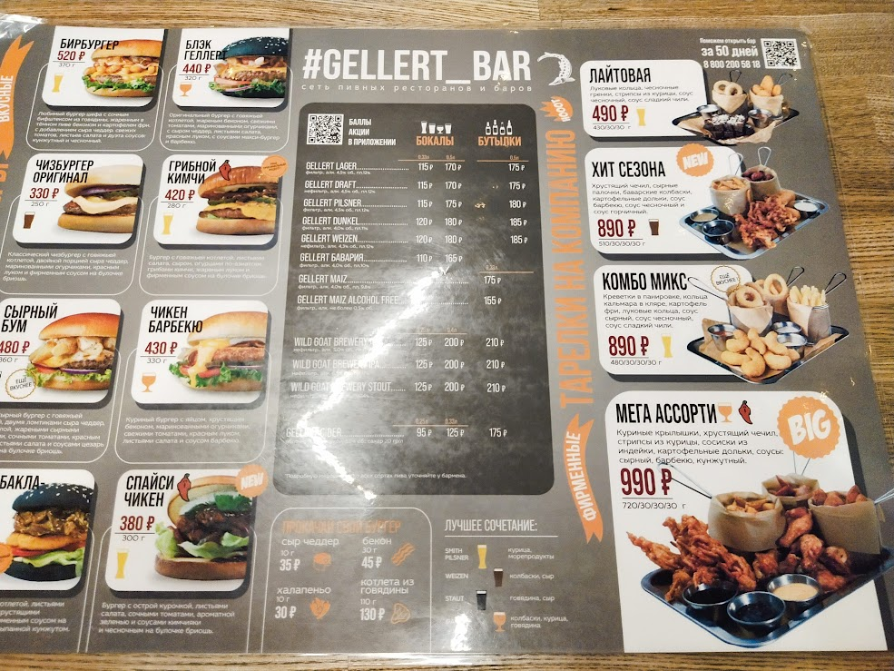 На обратной стороне меню тоже были блюда, но мы до них не дошли)))