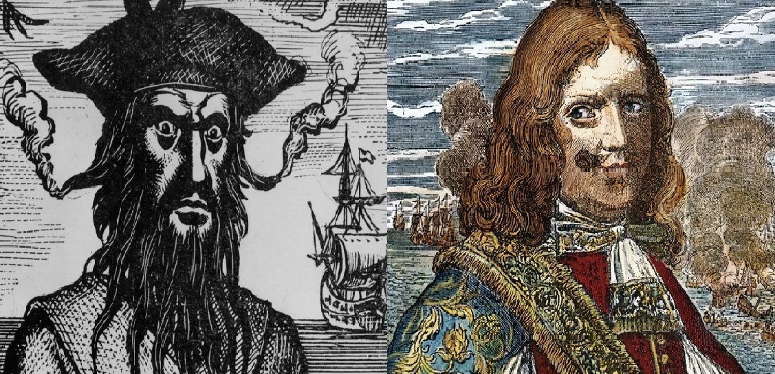 КАПИТАНЫ ЭДВАРД ТИЧ (слева) и ГЕНРИ МОРГАН. (материал из открытых источников)