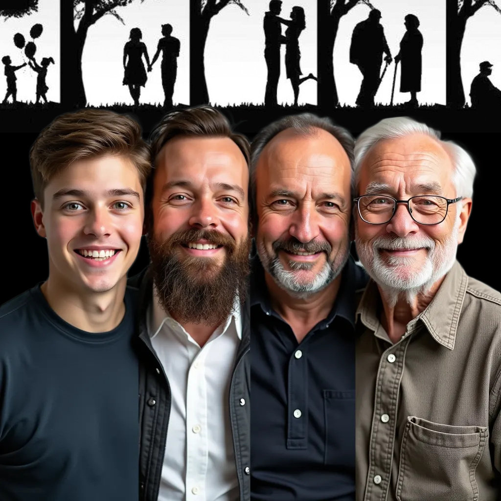 На фото этапы жизни человека