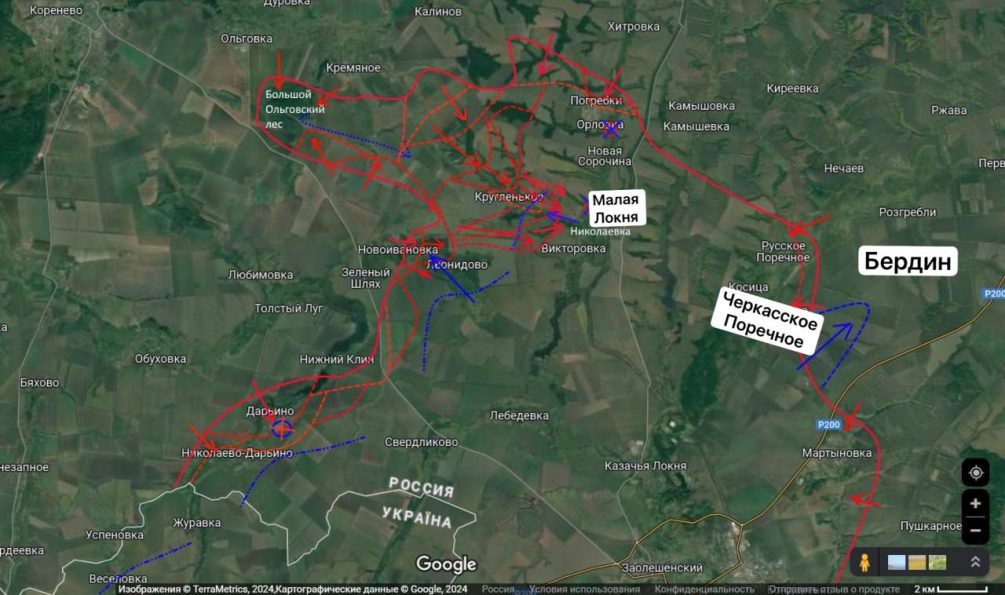    Карта СВО. Курский фронт. Телеграм-канал Юрия Подоляки.