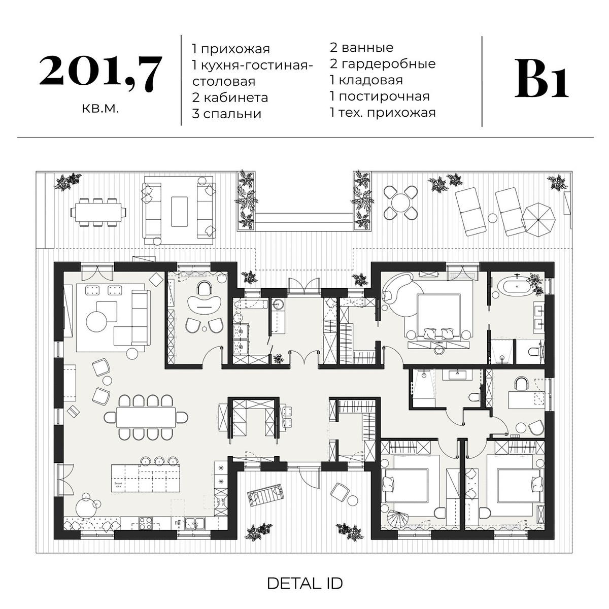 Планировка частного дома. Detal ID