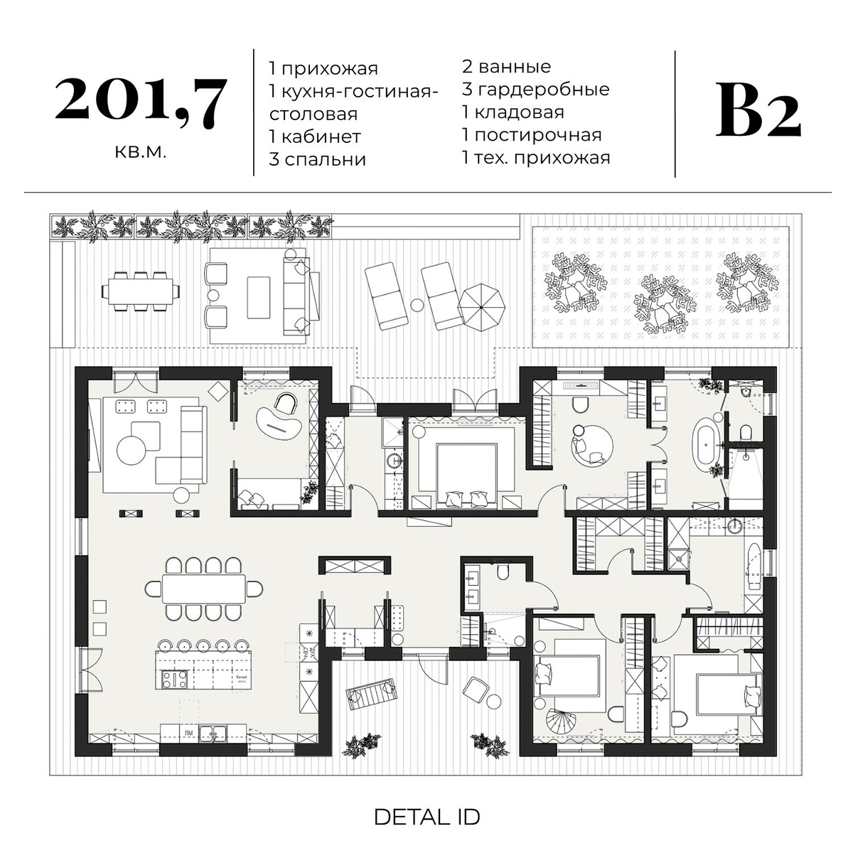 Планировка частного дома. Detal ID