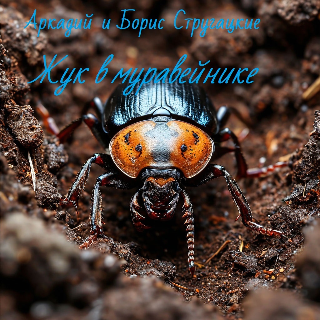 "Шедеврум" наотрез отказался генерировать что-то внутри муравейника, ограничившись жуком. Лапки. как всегда. помогал рисовать народный художник Ося Бендер