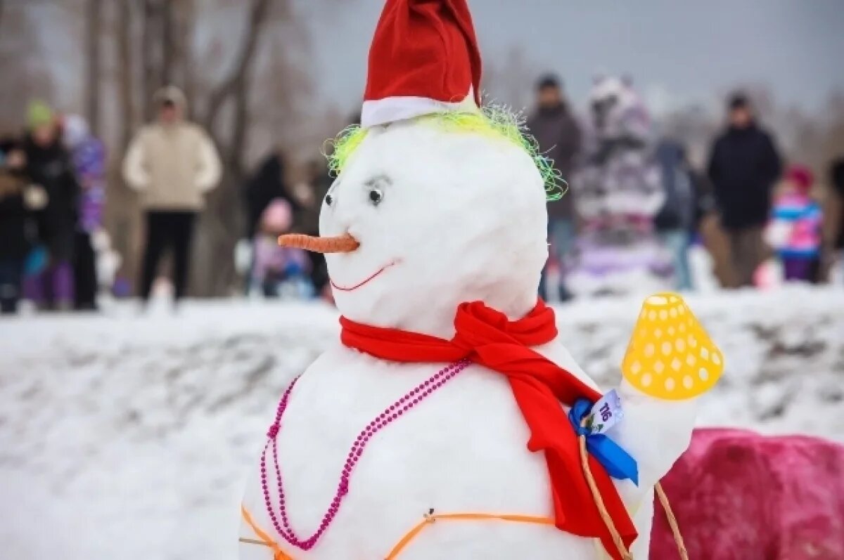    В новосибирском парке “Арена” появились десятки снеговиков