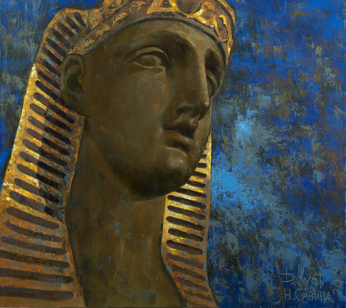 Художник Дмитрий Кустанович. Сфинксы Петербурга. Египетский мост, 80x90 см, холст, масло, 2019