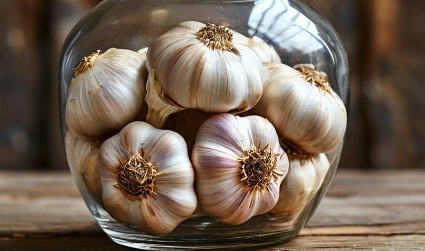 Для хранения чеснока в стеклянных банках, их заранее стерилизуют