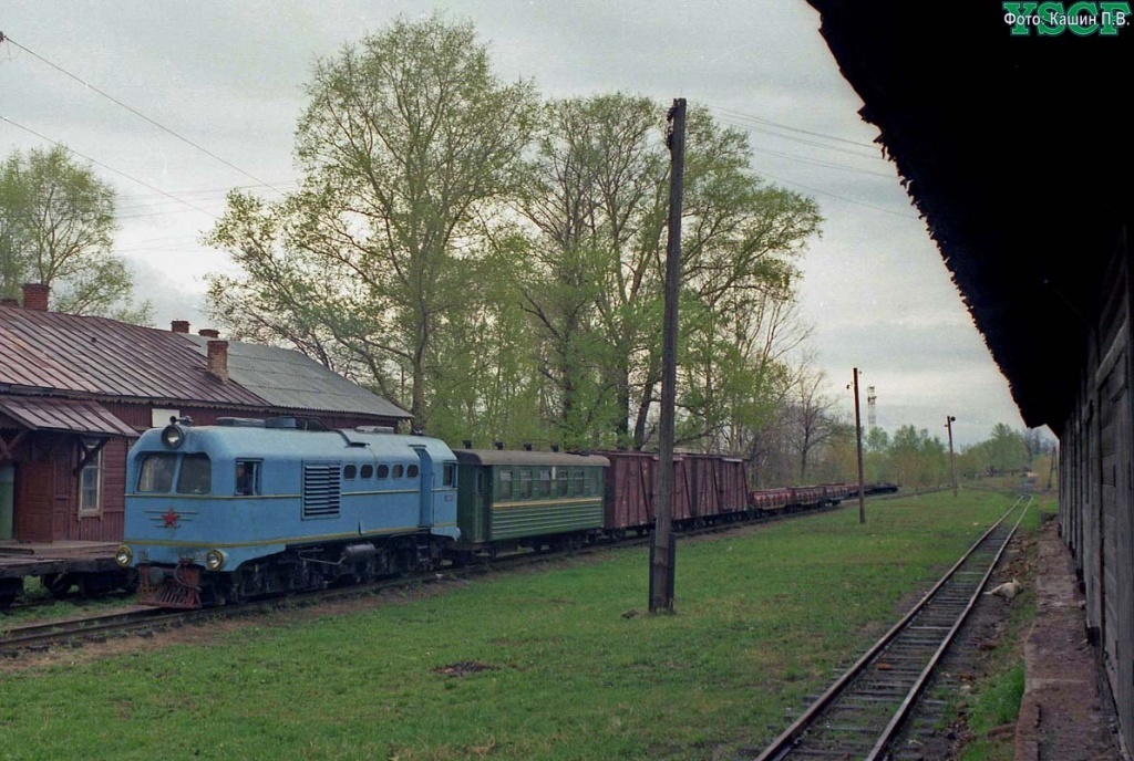 Грузопассажирский поезд на станции Клепики в 1994. Разница в 90 лет. Но какая разница!