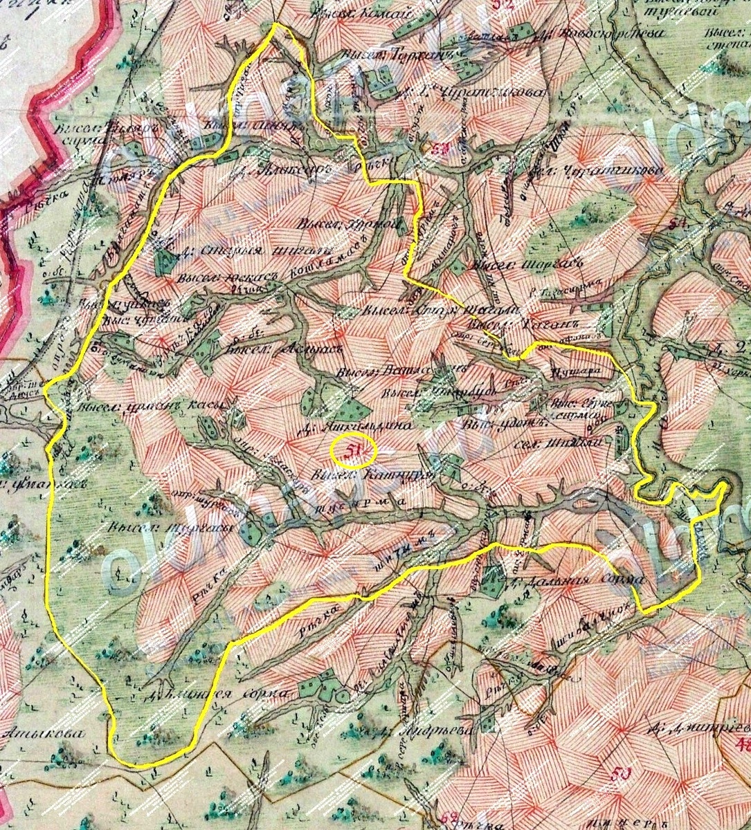 1973 год. село Шигали Цивильского уезда с деревнями.