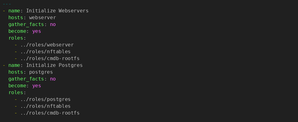 Ansible ролевой playbook