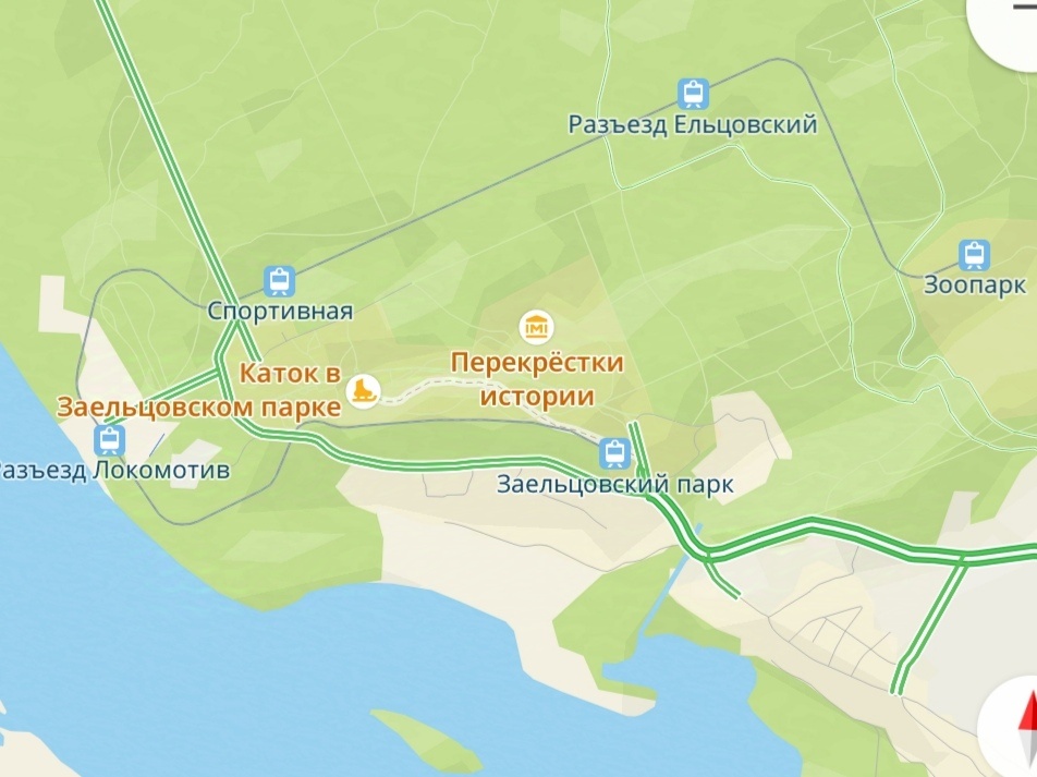 На карте виден не только парк (и находящийся не так далеко Зоопарк), но и детская железная дорога