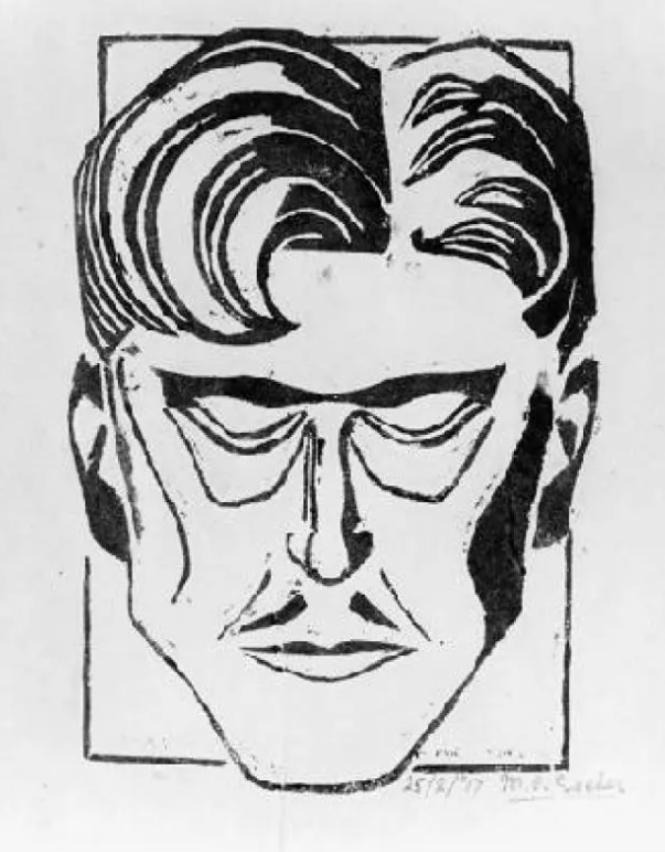 Портрет мужчины - Мауриц Корнелис Эшер • Гравюра, 1917 г.