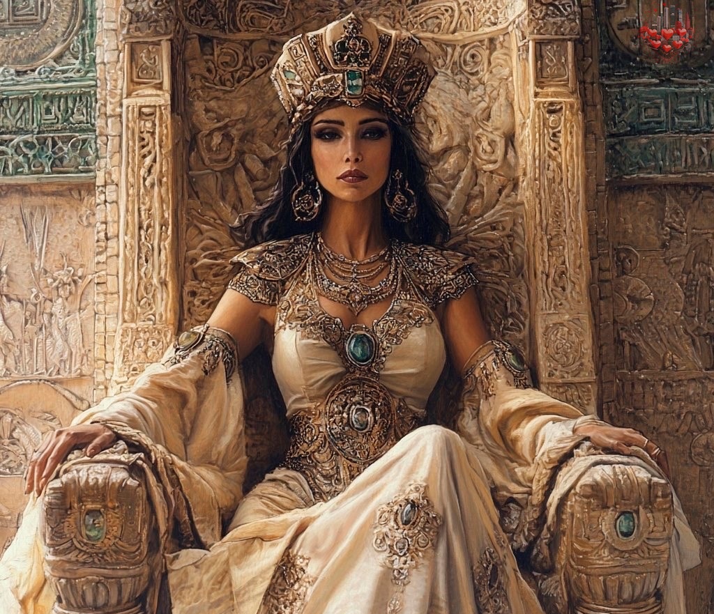 Попросила Midjourney нарисовать Царицу Савскую, получилось величественно. Как считаете?