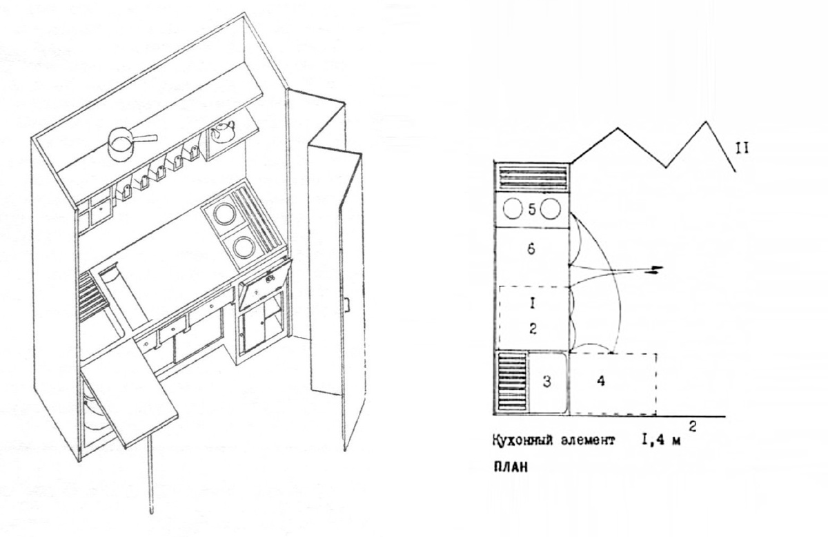 Кухонный элемент, архитекторы Михаил Барщ и Соломон Лисагор, 1929 