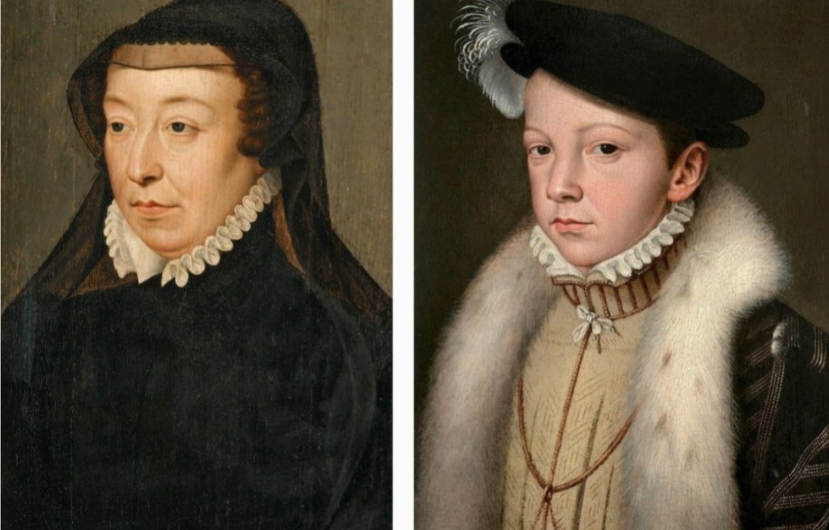Екатерина Медичи и ее старший сын Франциск II.