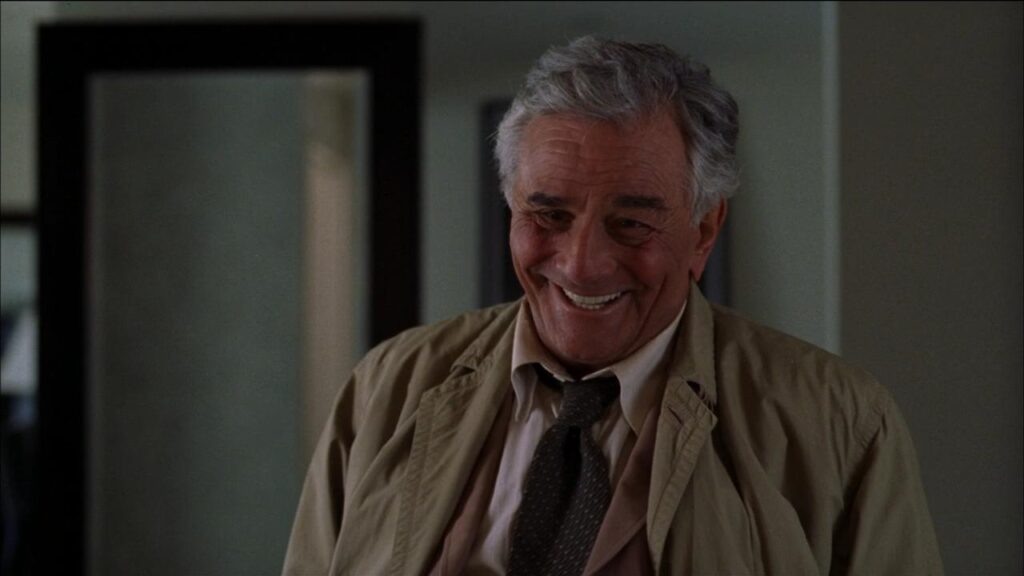 Кадр из самой последней серии, «Коломбо нравится ночная жизнь»