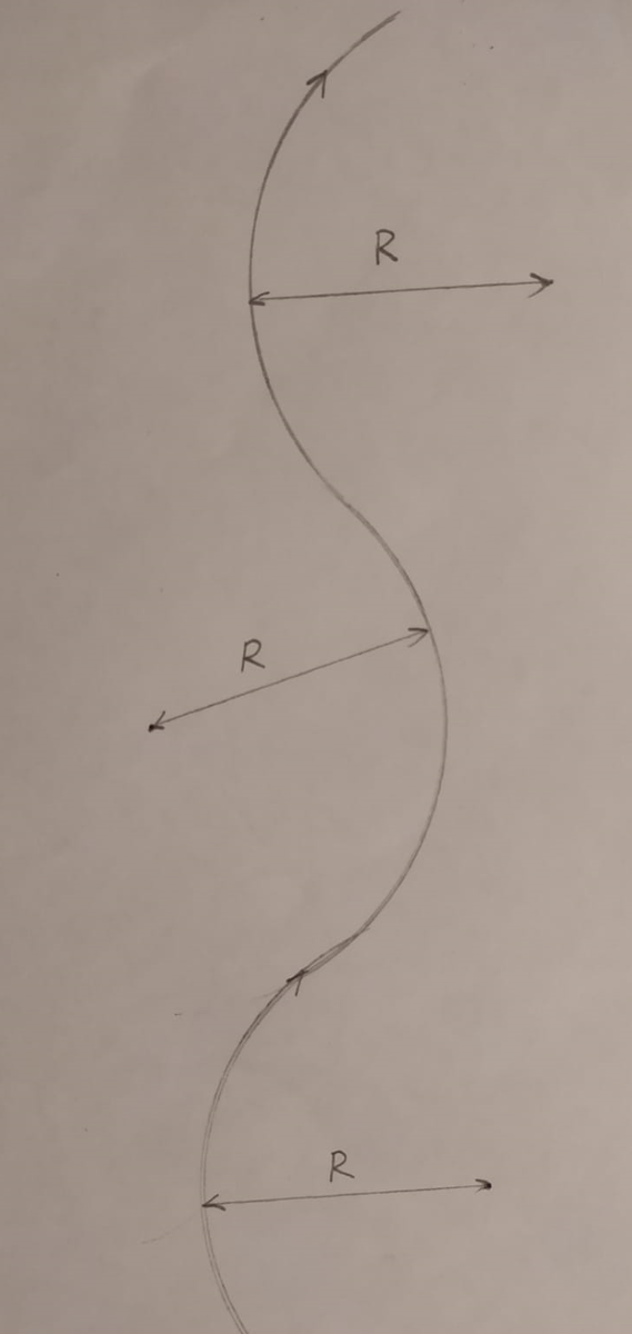 Траектория движения по частаям окружностей