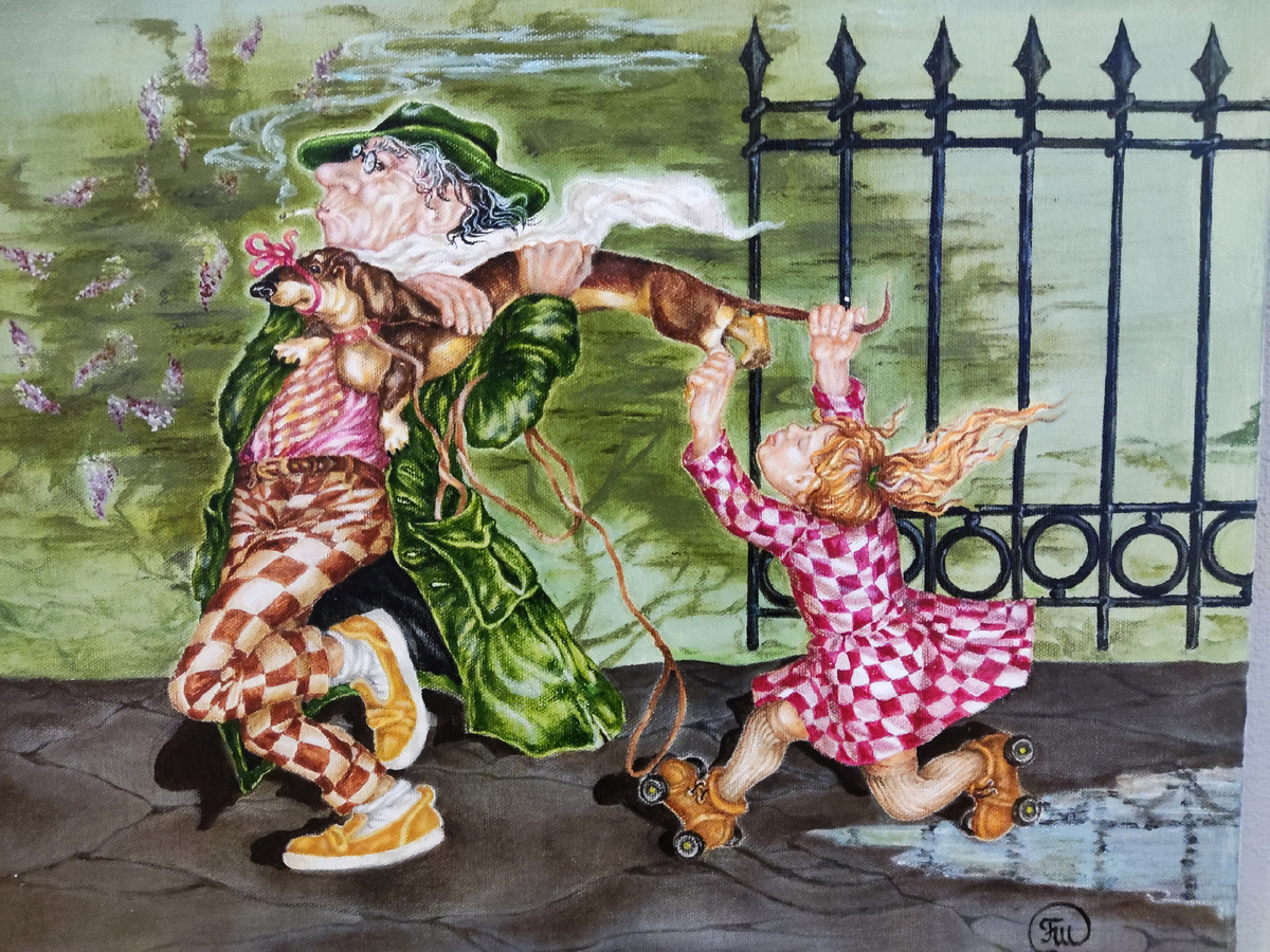 © Галина Шемякова. Похищение таксы. Холст, масло. 