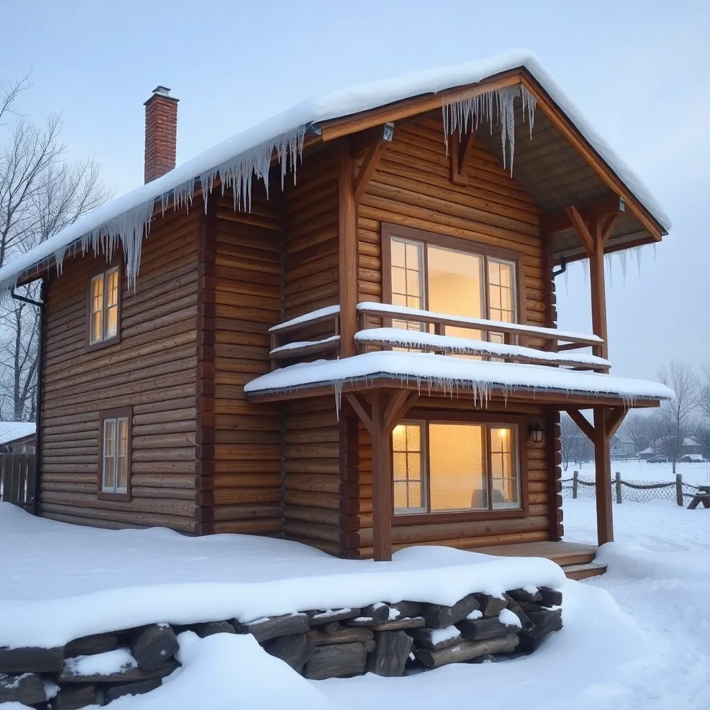 Дом из бруса без отопления зимой