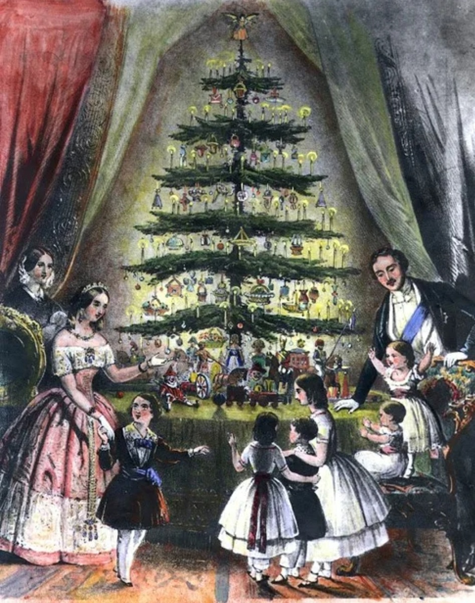 Рождество в Сандрингем в 1848 году у принца Альберта и королевы Виктории.